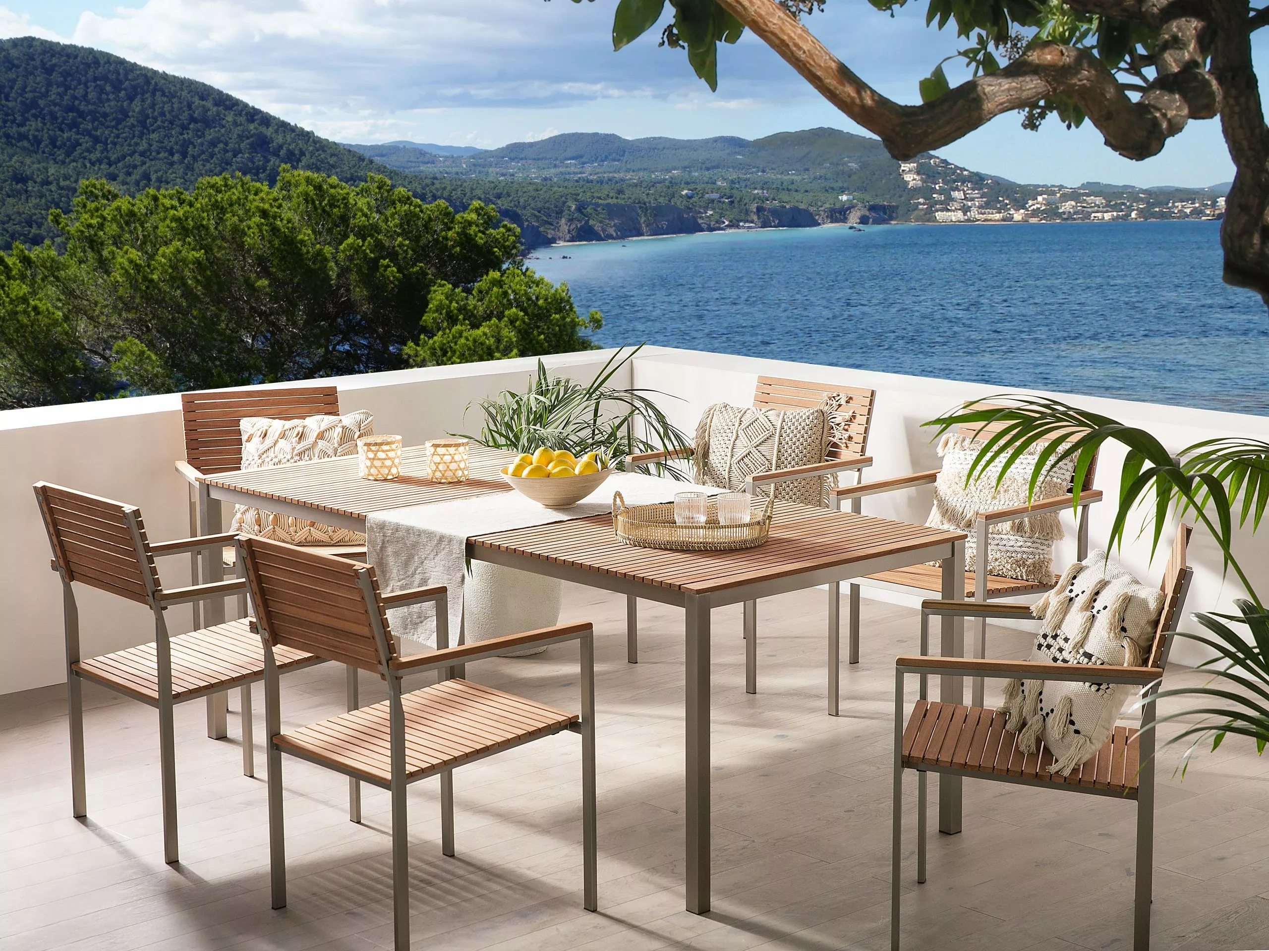 Beliani Puutarhapöytä Tiikki Vaalea Puu 200 X 90 Cm VIAREGGIO - Image 2