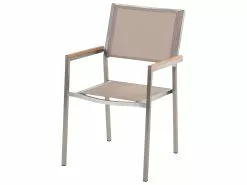 Beliani 8-istuttava Ulkoruokailuryhmä 3-osainen Graniittitaso Tekstiilituolit Musta/beige GROSSETO -Ulkokalusteet shop undef src sa picid 378861 type whitesh image scaled