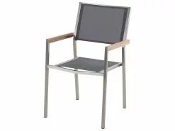 Beliani 6-istuttava Ulkoruokailuryhmä 3-osainen Graniittitaso Ja Tekstiilituolit Harmaa GROSSETO -Ulkokalusteet shop undef src sa picid 394431 type whitesh image scaled