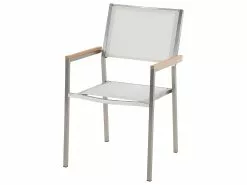 Beliani 6-istuttava Ulkoruokailuryhmä 3-osainen Graniittitaso Tekstiilituolit Musta/valkoinen GROSSETO -Ulkokalusteet shop undef src sa picid 394850 type whitesh image scaled