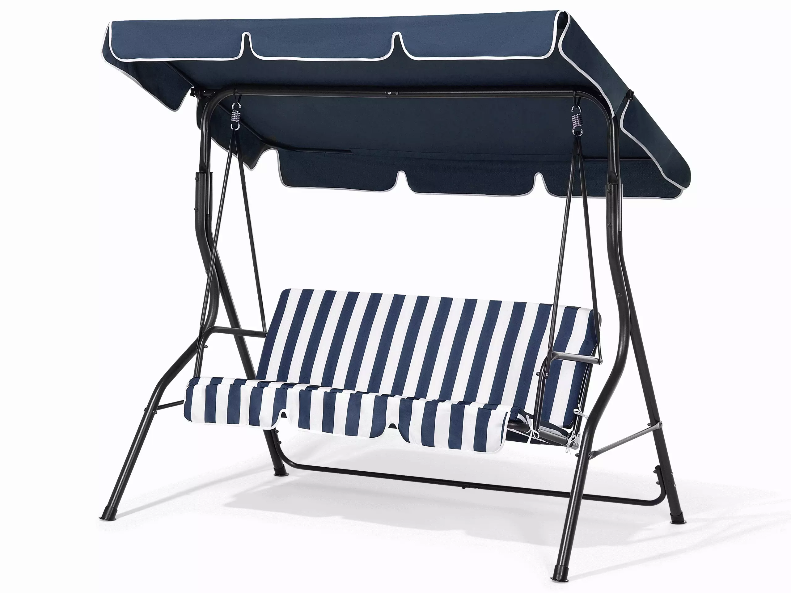 Beliani 3-istuttava Puutarhakeinu Tummansininen/valkoinen CHAPLIN - Image 3