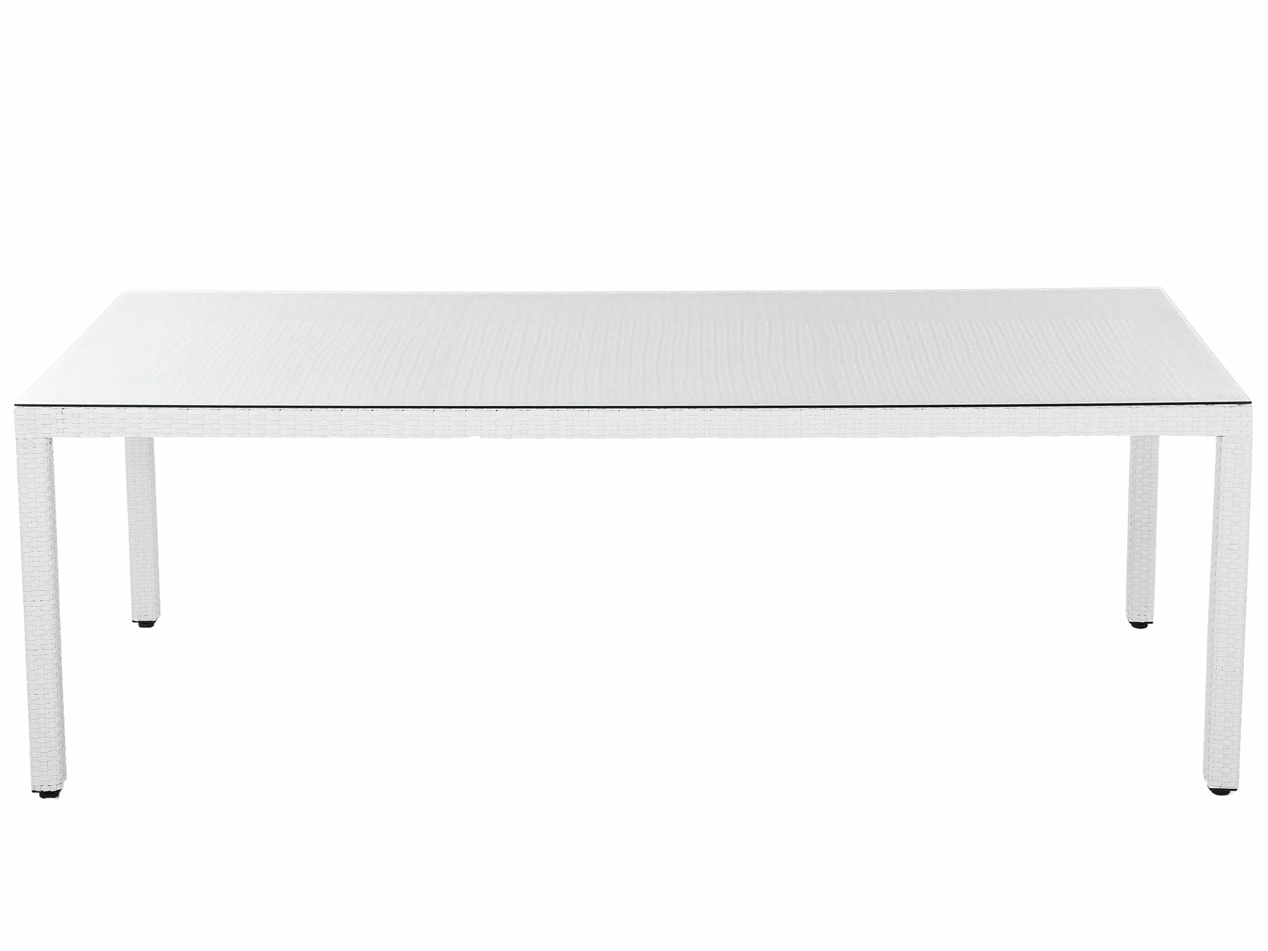 Beliani Puutarhapöytä Polyrottinki Valkoinen 220 Cm ITALY - Image 4