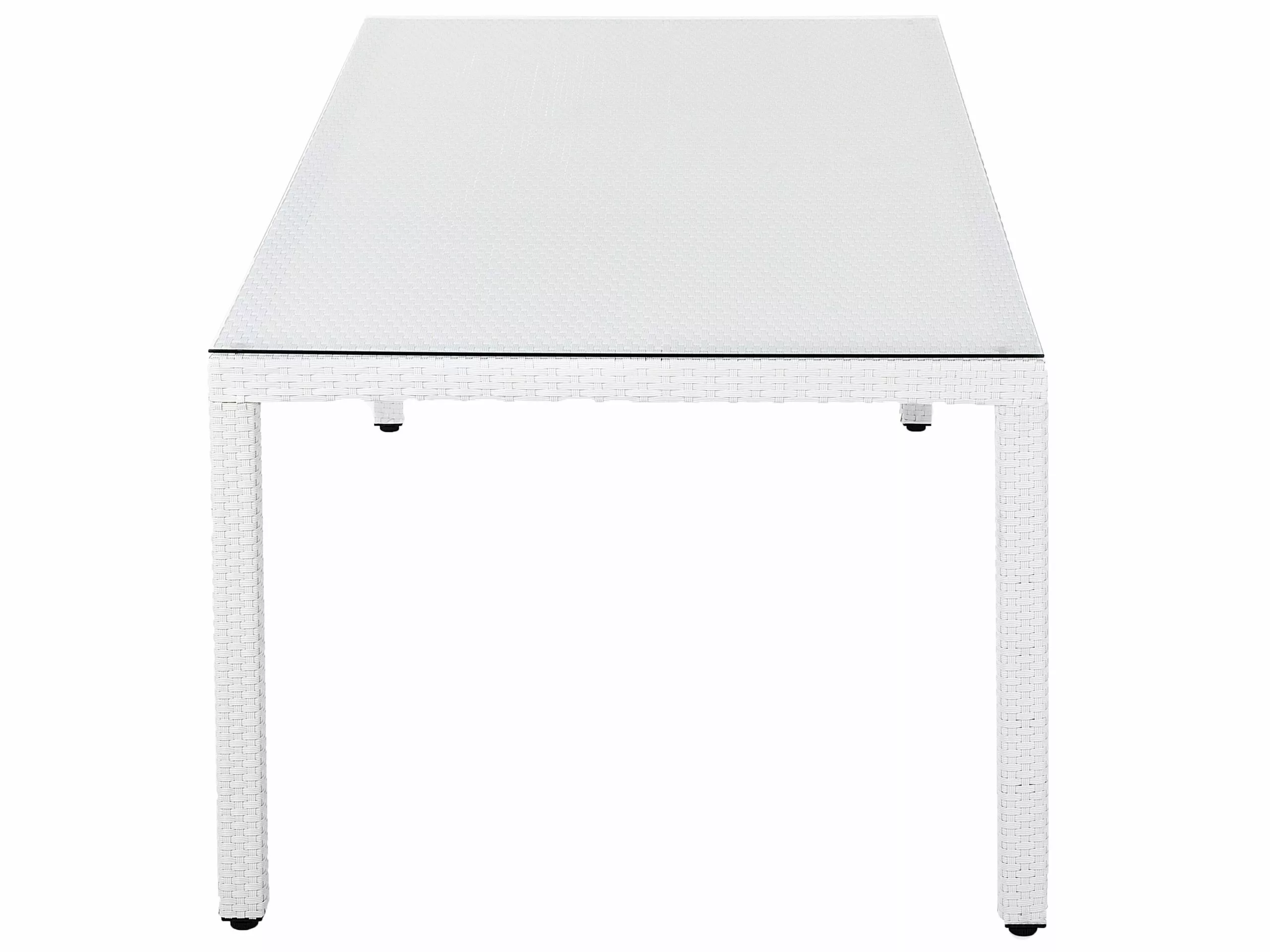 Beliani Puutarhapöytä Polyrottinki Valkoinen 220 Cm ITALY - Image 5