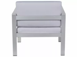 Beliani Vaaleanharmaa Alumiininen Puutarhatuoli SALERNO -Ulkokalusteet shop undef src sa picid 679430 type whitesh image scaled