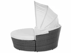 Beliani Harmaa PE-rottinkinen Aurinkovuode Pöydällä SYLT LUX -Ulkokalusteet shop undef src sa picid 679672 type whitesh image scaled