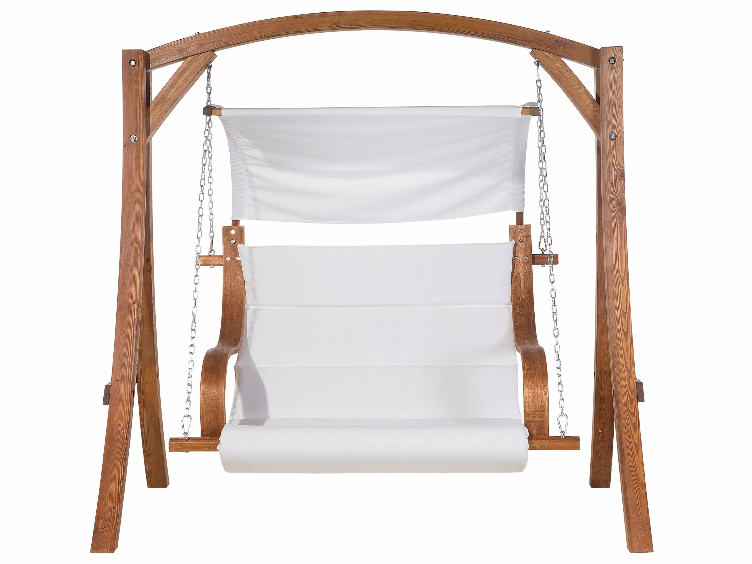 Beliani 2-istuttava Puutarhakeinu Lehtikuusi Vaalea Puu/valkoinen APRILIA 10 Beliani 2-istuttava Puutarhakeinu Lehtikuusi Vaalea Puu/valkoinen APRILIA - Image 10