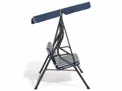 Beliani 3-istuttava Puutarhakeinu Tummansininen/valkoinen CHAPLIN -Ulkokalusteet shop undef src sa picid 688973 type whitesh image scaled