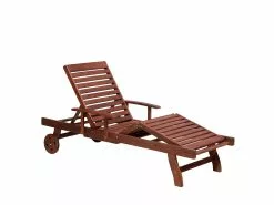 Beliani Puinen Aurinkotuoli Ruskeanharmaalla Pehmusteella TOSCANA -Ulkokalusteet shop undef src sa picid 695680 type whitesh image scaled