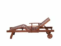 Beliani Puinen Aurinkotuoli Ruskeanharmaalla Pehmusteella TOSCANA -Ulkokalusteet shop undef src sa picid 695681 type whitesh image scaled