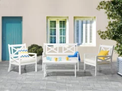 Beliani Puutarhapöytä Akasiapuu Valkoinen 100 Cm BALTIC 12 Beliani Puutarhapöytä Akasiapuu Valkoinen 100 Cm BALTIC -Ulkokalusteet shop undef src sa picid 701991 type whitesh image scaled