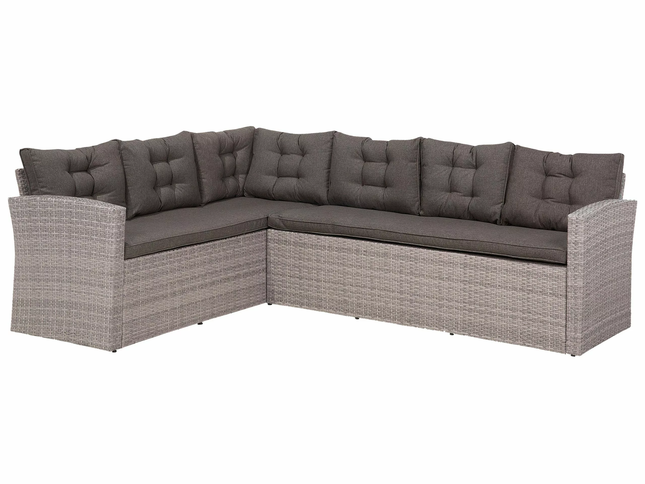 Beliani 8-istuttava Ulkosohvaryhmä Polyrottinki Harmaa VITERBRO 5 Beliani 8-istuttava Ulkosohvaryhmä Polyrottinki Harmaa VITERBRO - Image 5