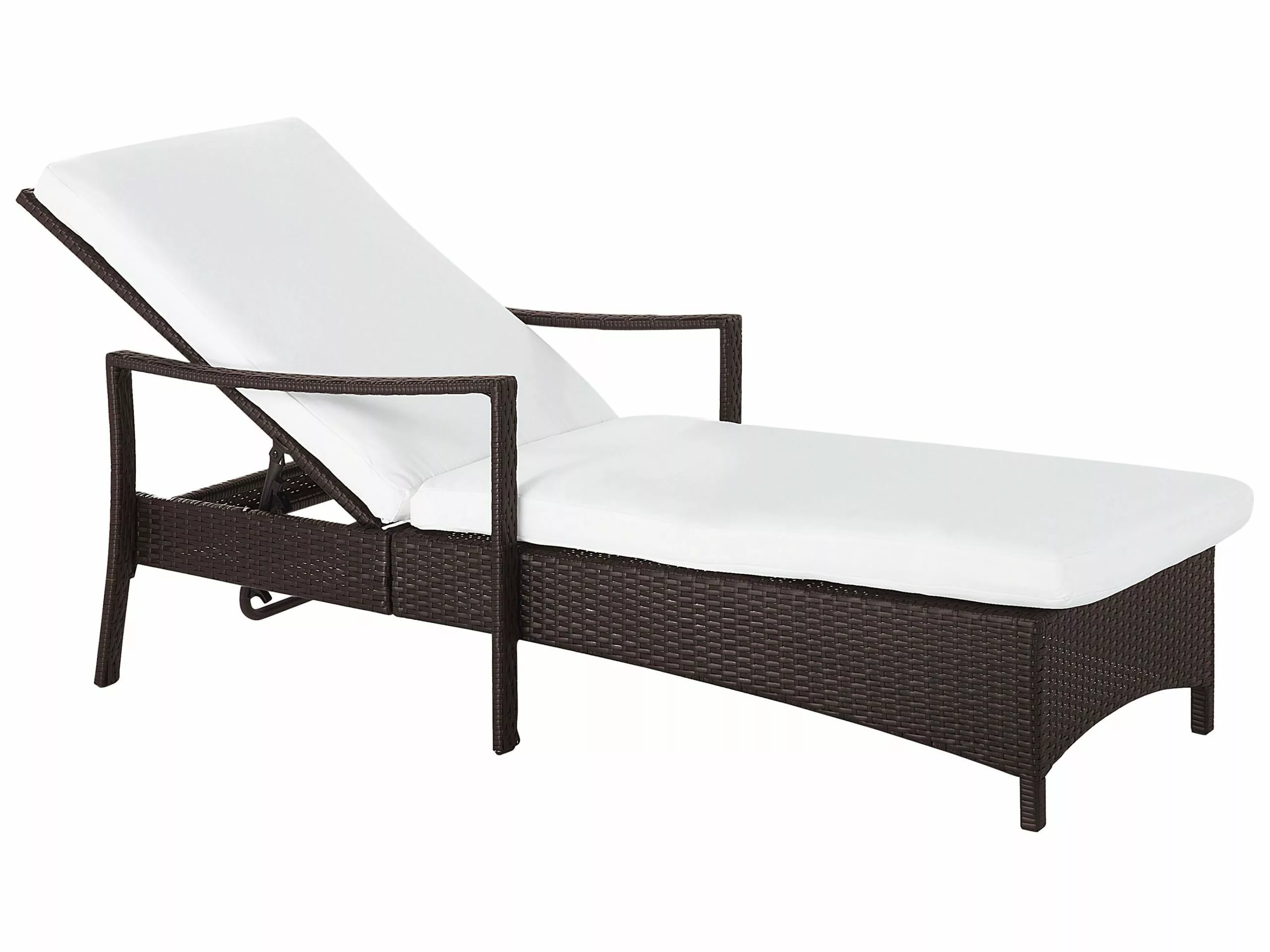 Beliani Aurinkotuoli Ruskea Valkoisella Istuintyynyllä VASTO