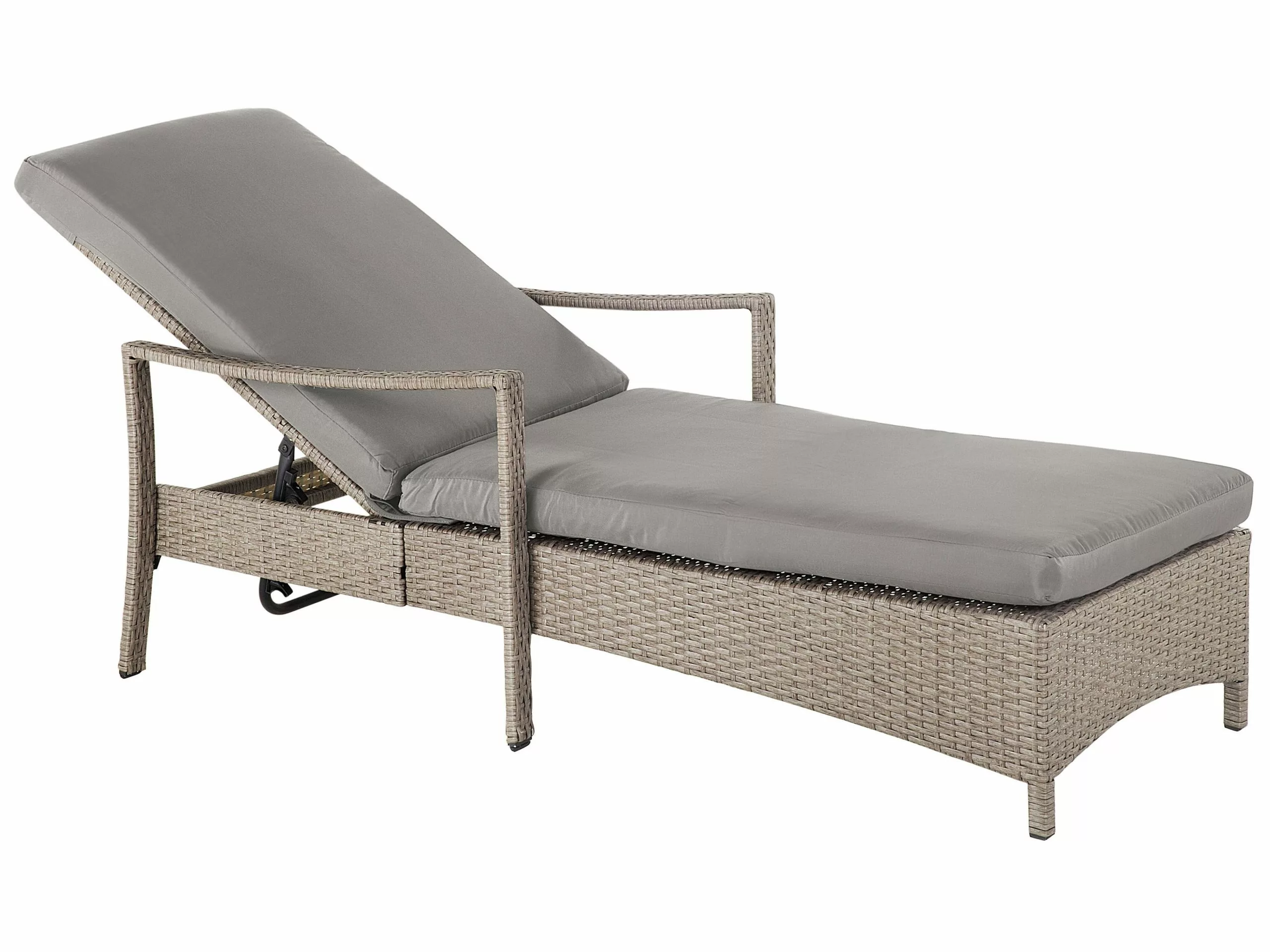 Beliani Aurinkotuoli Harmaa Harmaalla Istuintyynyllä VASTO