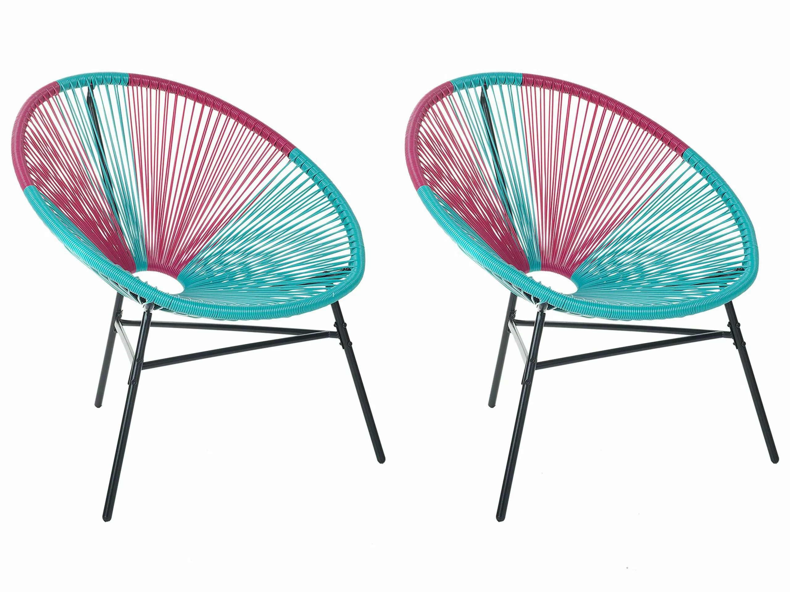 Beliani Narutuoli Polyrottinki Turkoosi/pinkki 2 Kpl ACAPULCO