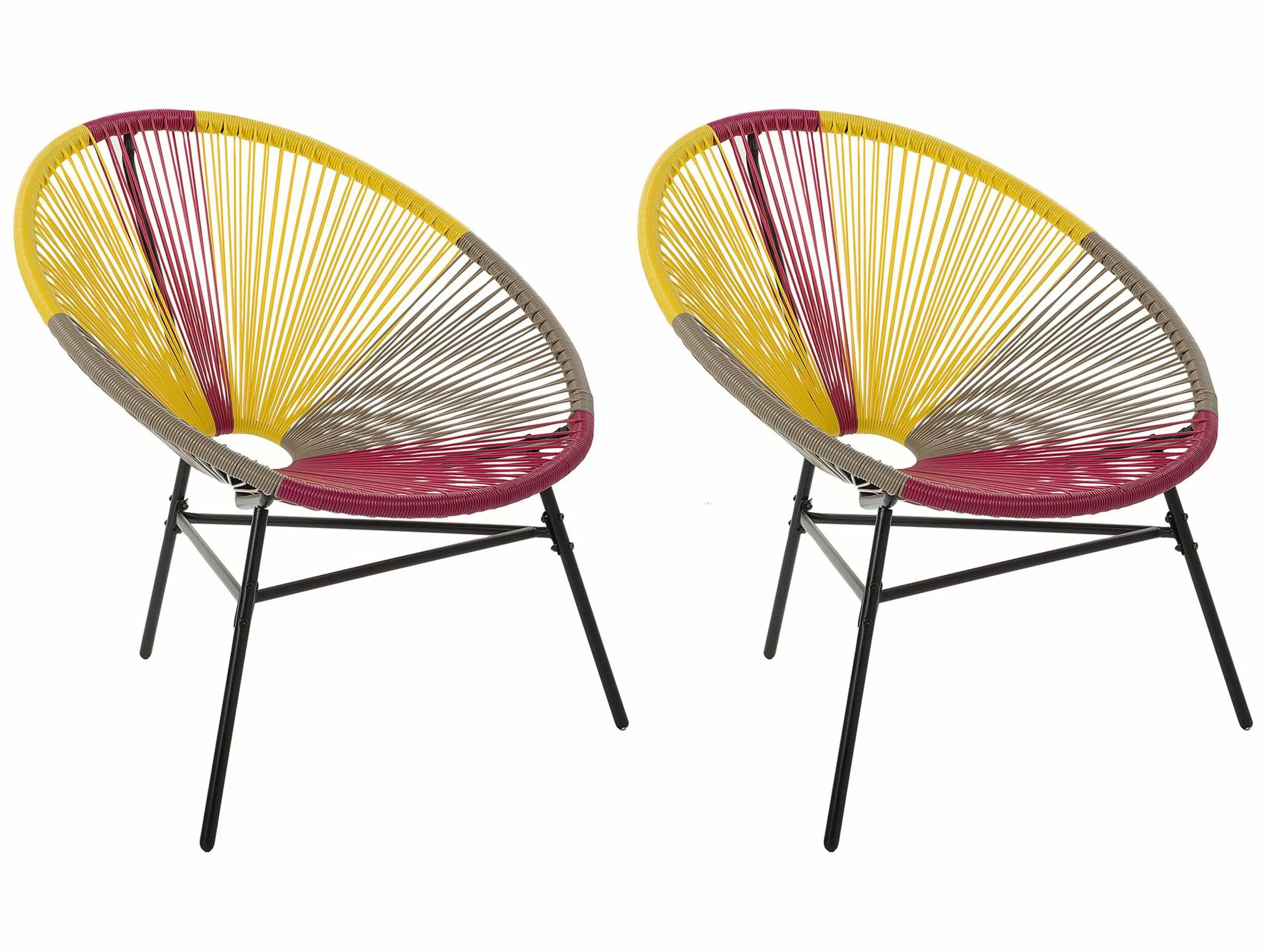 Beliani Narutuoli Polyrottinki Monivärinen Keltainen 2 Kpl ACAPULCO