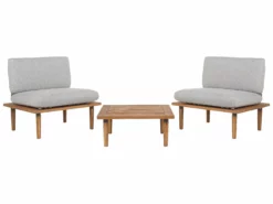 Beliani 2-istuttava Ulkosohvaryhmä Akasiapuu Harmaa FRASCATI