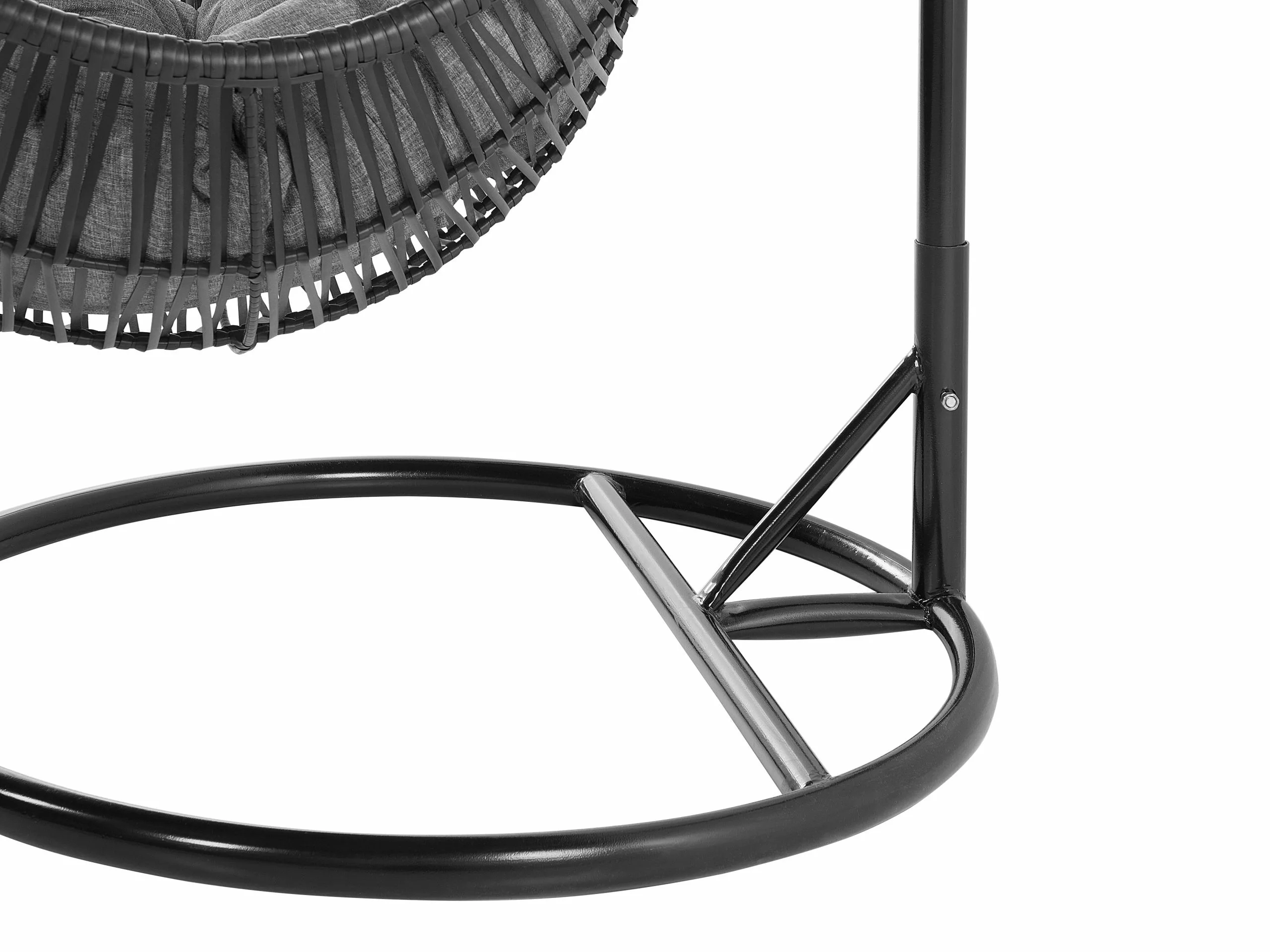 Beliani Riipputuoli Jalustalla Rottinkinen Musta ATRI 9 Beliani Riipputuoli Jalustalla Rottinkinen Musta ATRI - Image 9