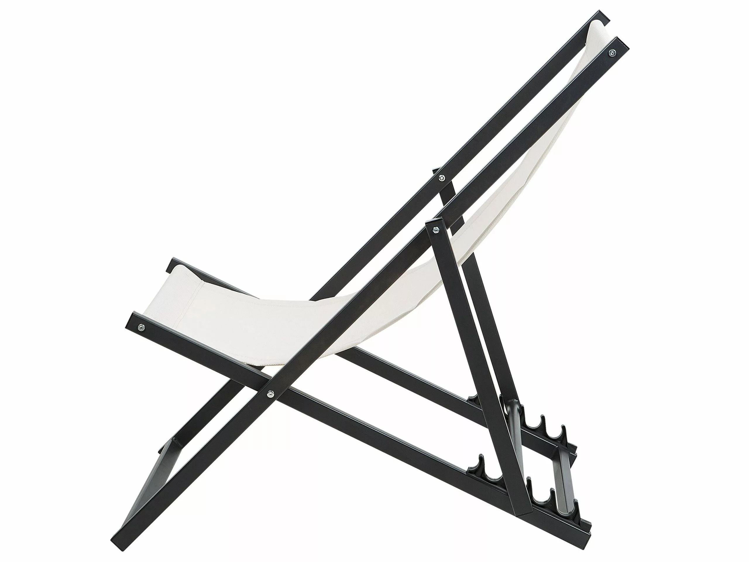 Beliani Musta Aurinkotuoli Luonnonvalkoisella Kankaalla LOCRI - Image 5