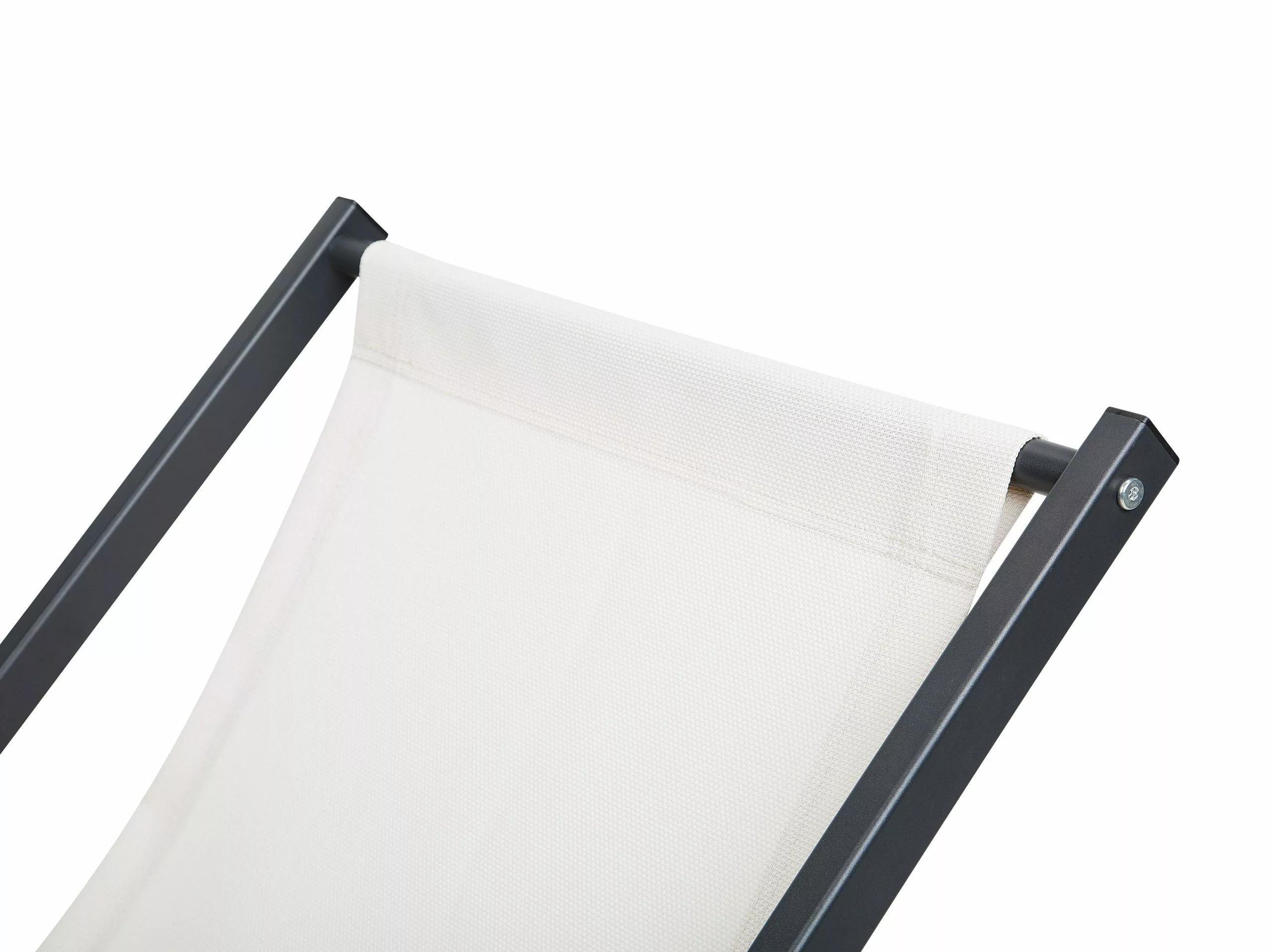 Beliani Musta Aurinkotuoli Luonnonvalkoisella Kankaalla LOCRI - Image 7