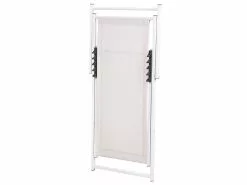 Beliani Valkoinen Aurinkotuoli Luonnonvalkoisella Kankaalla LOCRI -Ulkokalusteet shop undef src sa picid 745403 type whitesh image scaled