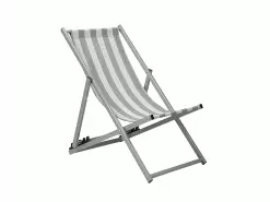 Beliani Harmaa Aurinkotuoli Valkoharmaalla Kankaalla LOCRI -Ulkokalusteet shop undef src sa picid 745460 type whitesh image