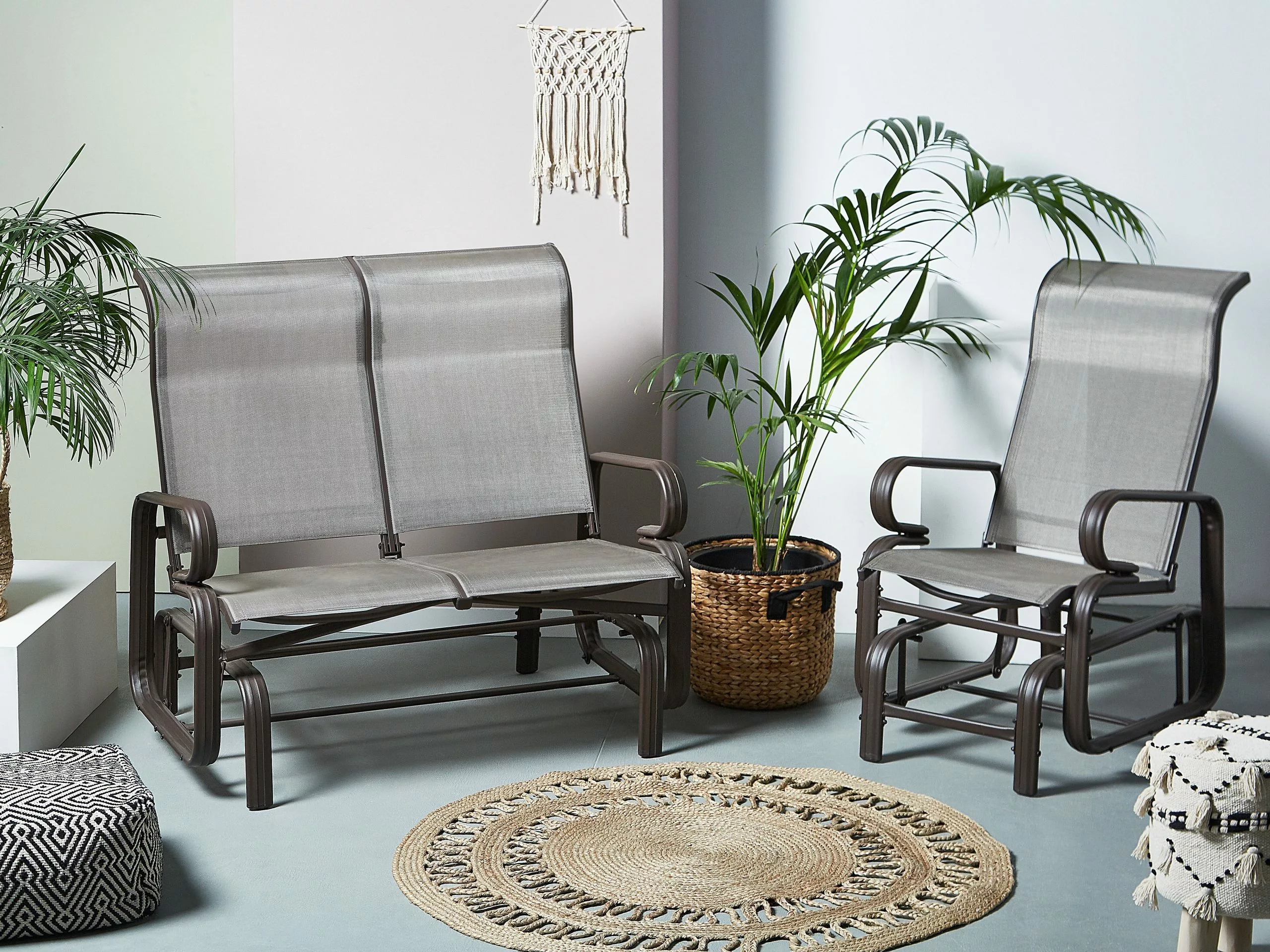 Beliani Puutarhapenkki Ruskea BORGIO - Image 3