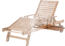 Beliani Akaasiapuinen Aurinkotuoli Raidallisella Pehmusteella JAVA -Ulkokalusteet shop undef src sa picid 763098 type whitesh image