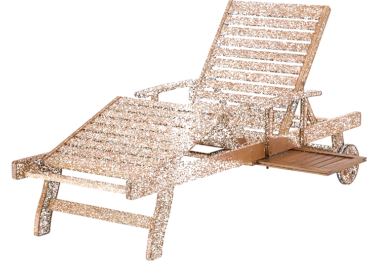 Beliani Akaasiapuinen Aurinkotuoli Raidallisella Pehmusteella JAVA - Image 7