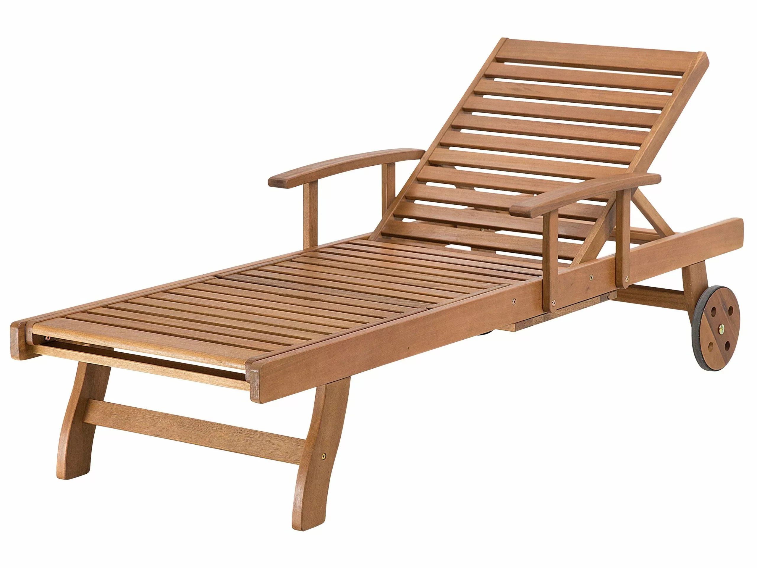 Beliani Akaasiapuinen Aurinkotuoli Raidallisella Pehmusteella JAVA - Image 9