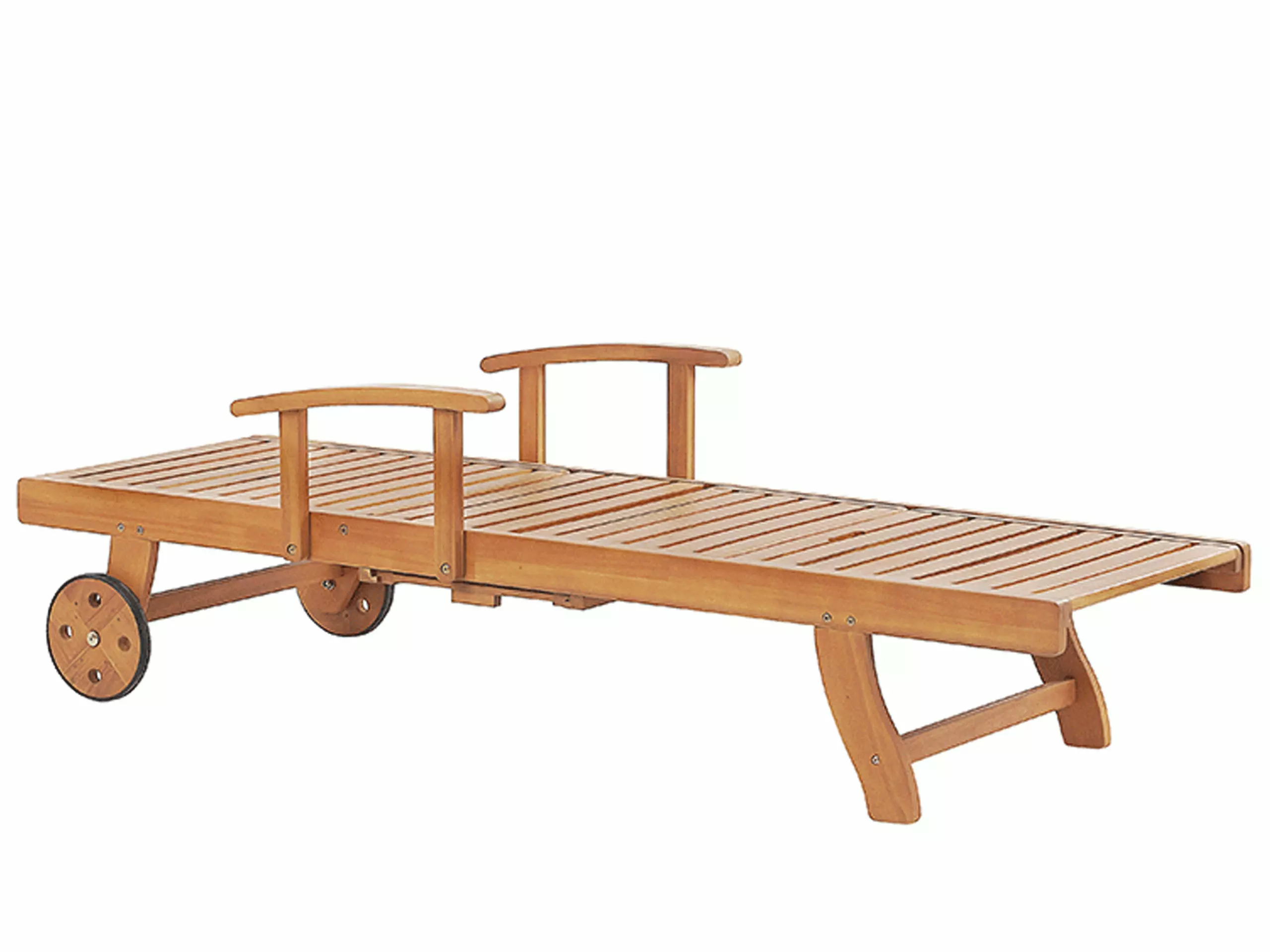 Beliani Akaasiapuinen Aurinkotuoli Tummanpunaisella Pehmusteella JAVA - Image 5