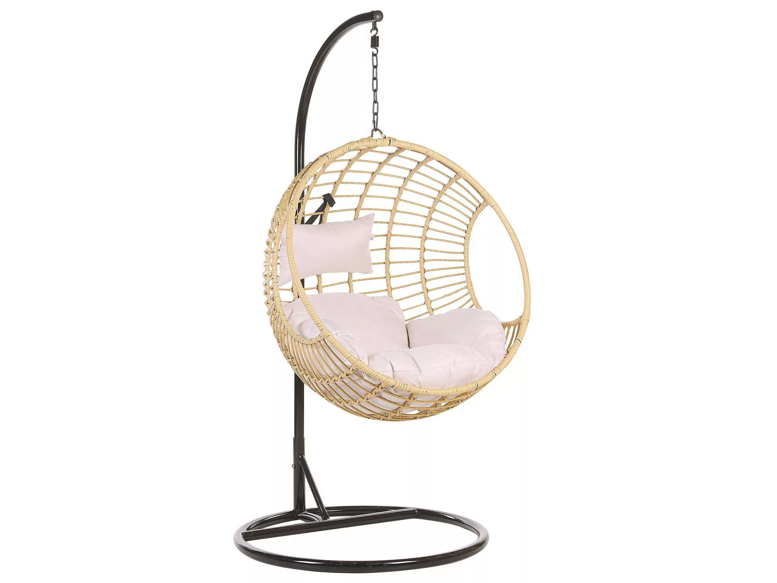 Beliani Rottinkinen Riipputuoli Jalustalla Puunvärinen ASPIO