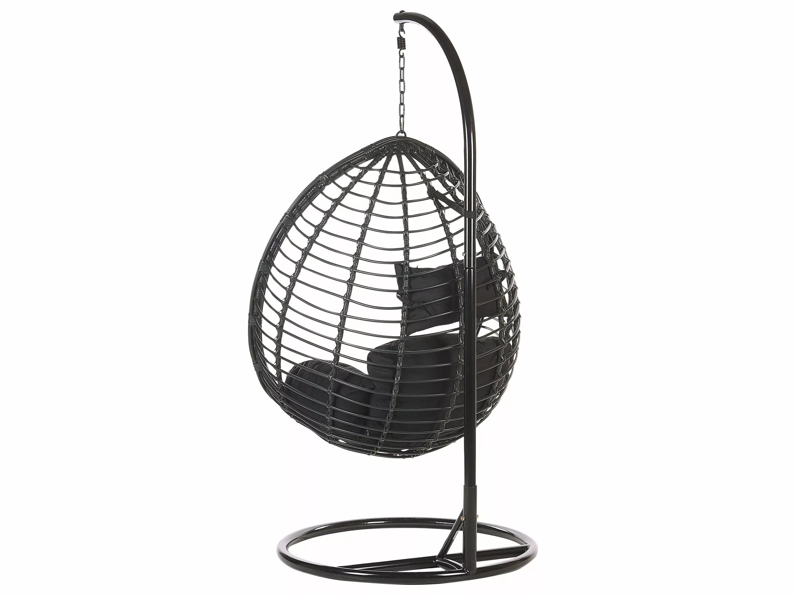 Beliani Rottinkinen Korituoli Jalustalla Musta TOLLO - Image 8