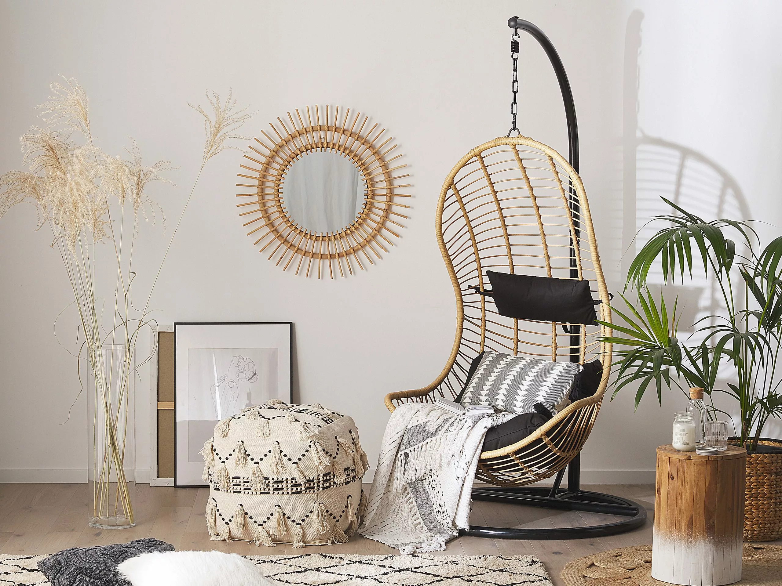 Beliani Riipputuoli Rottinkinen Puunvärinen PINETO - Image 3