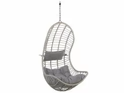 Beliani Rottinkinen Korituoli Jalustalla Harmaa PINETO -Ulkokalusteet shop undef src sa picid 763849 type whitesh image scaled