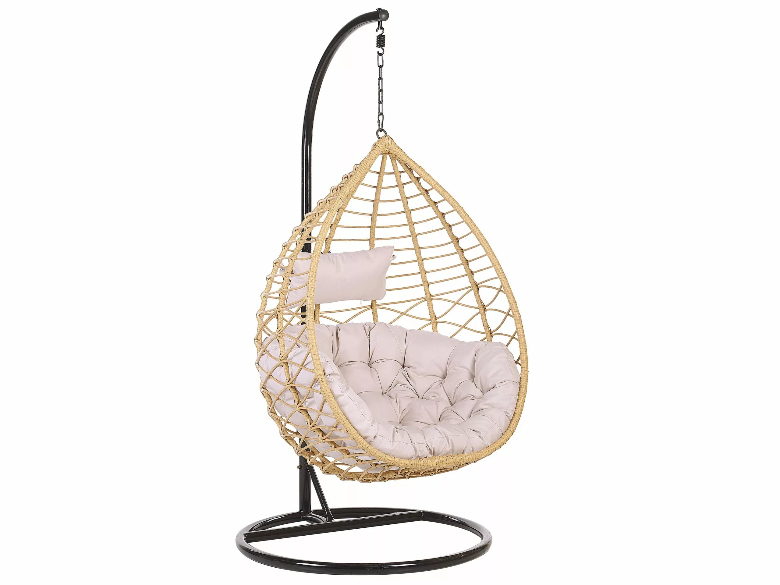 Beliani Riipputuoli Jalustalla Polyrottinki Luonnonväri ARSITA