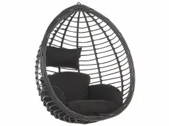 Beliani Riipputuoli Rottinkia Musta TOLLO