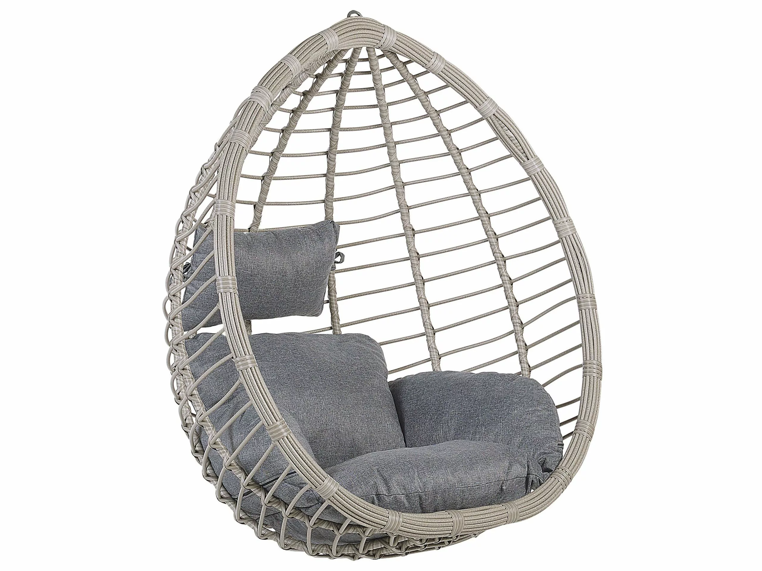 Beliani Riipputuoli Rottinkia Harmaa TOLLO 1 Beliani Riipputuoli Rottinkia Harmaa TOLLO