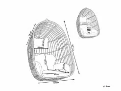 Beliani Riipputuoli Rottinkia Harmaa CASOLI -Ulkokalusteet shop undef src sa picid 765420 type whitesh image scaled