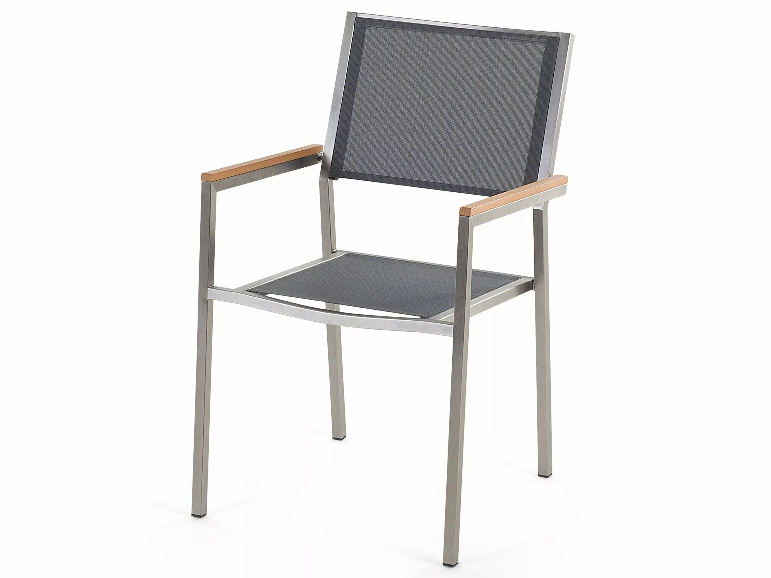 Beliani 6-istuttava Ulkoruokailuryhmä Eukalyptuspuutaso Tekstiilituolit Harmaa GROSSETO - Image 8