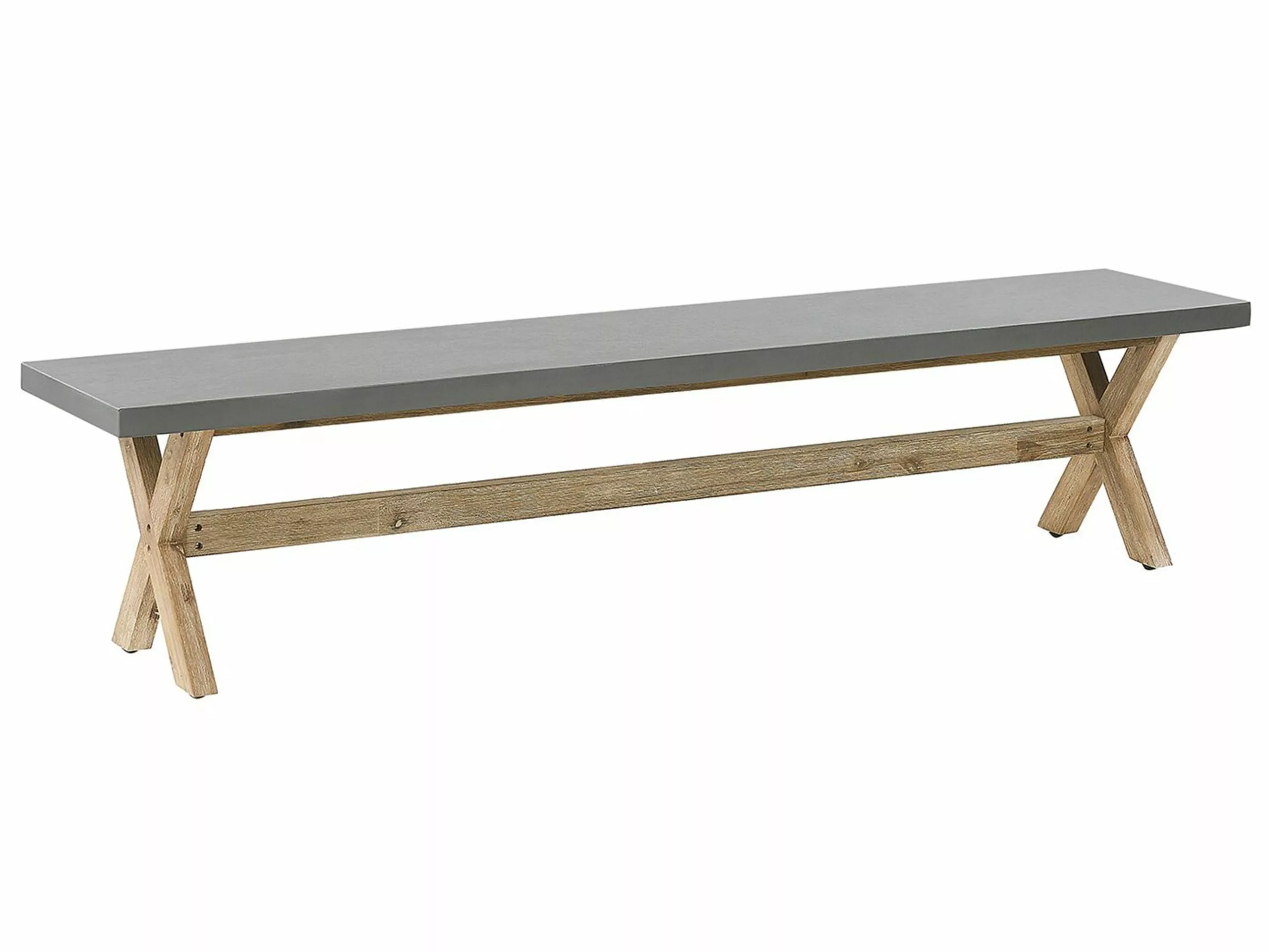 Beliani Kuitusementti Puutarhasetti 2 Penkillä Ja 2 Jakkaralla Harmaa OLBIA 5 Beliani Kuitusementti Puutarhasetti 2 Penkillä Ja 2 Jakkaralla Harmaa OLBIA - Image 5