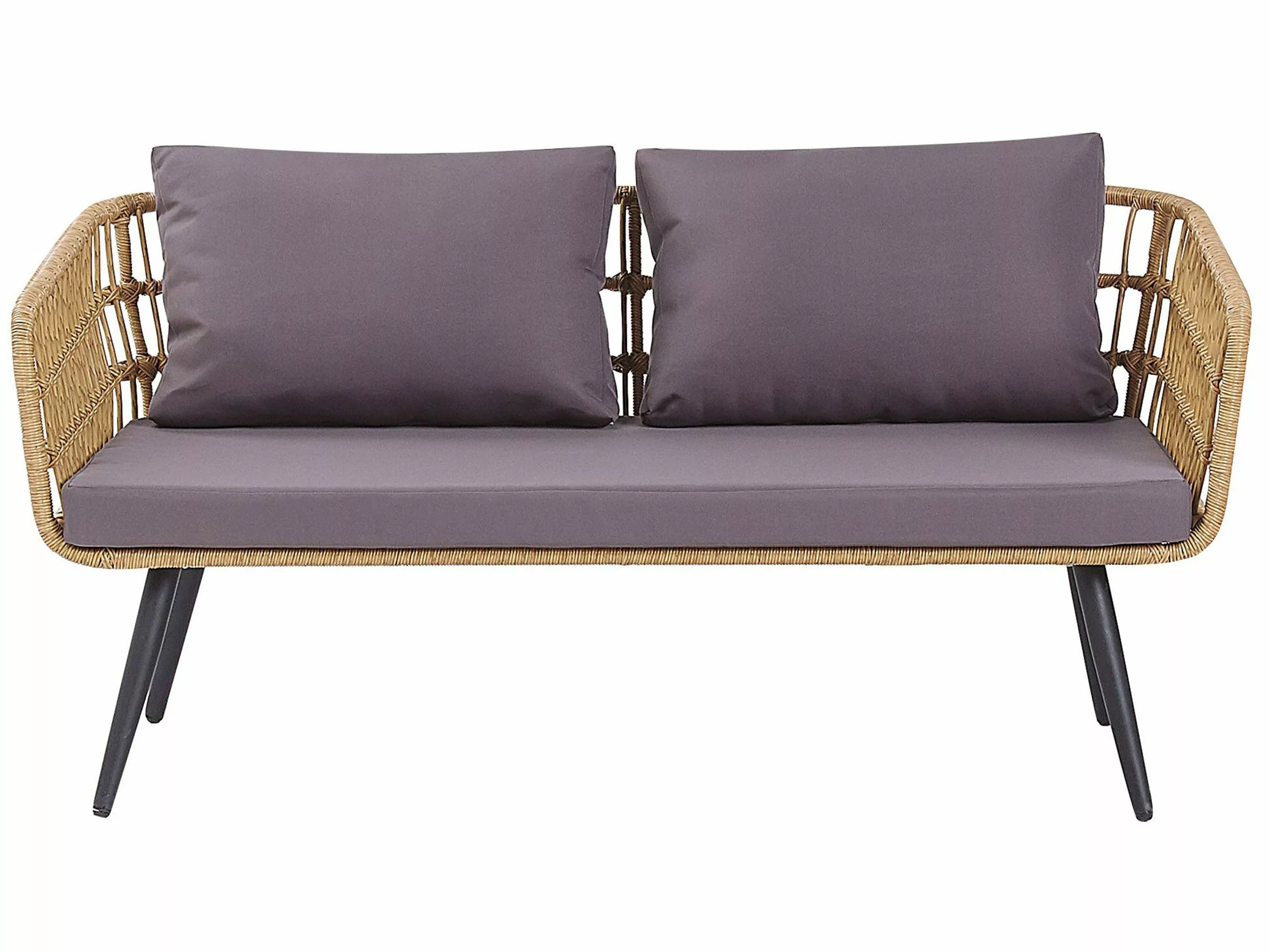 Beliani 4-istuttava Ulkosohvaryhmä Polyrottinki Luonnonväri FOBELLO 5 Beliani 4-istuttava Ulkosohvaryhmä Polyrottinki Luonnonväri FOBELLO - Image 5