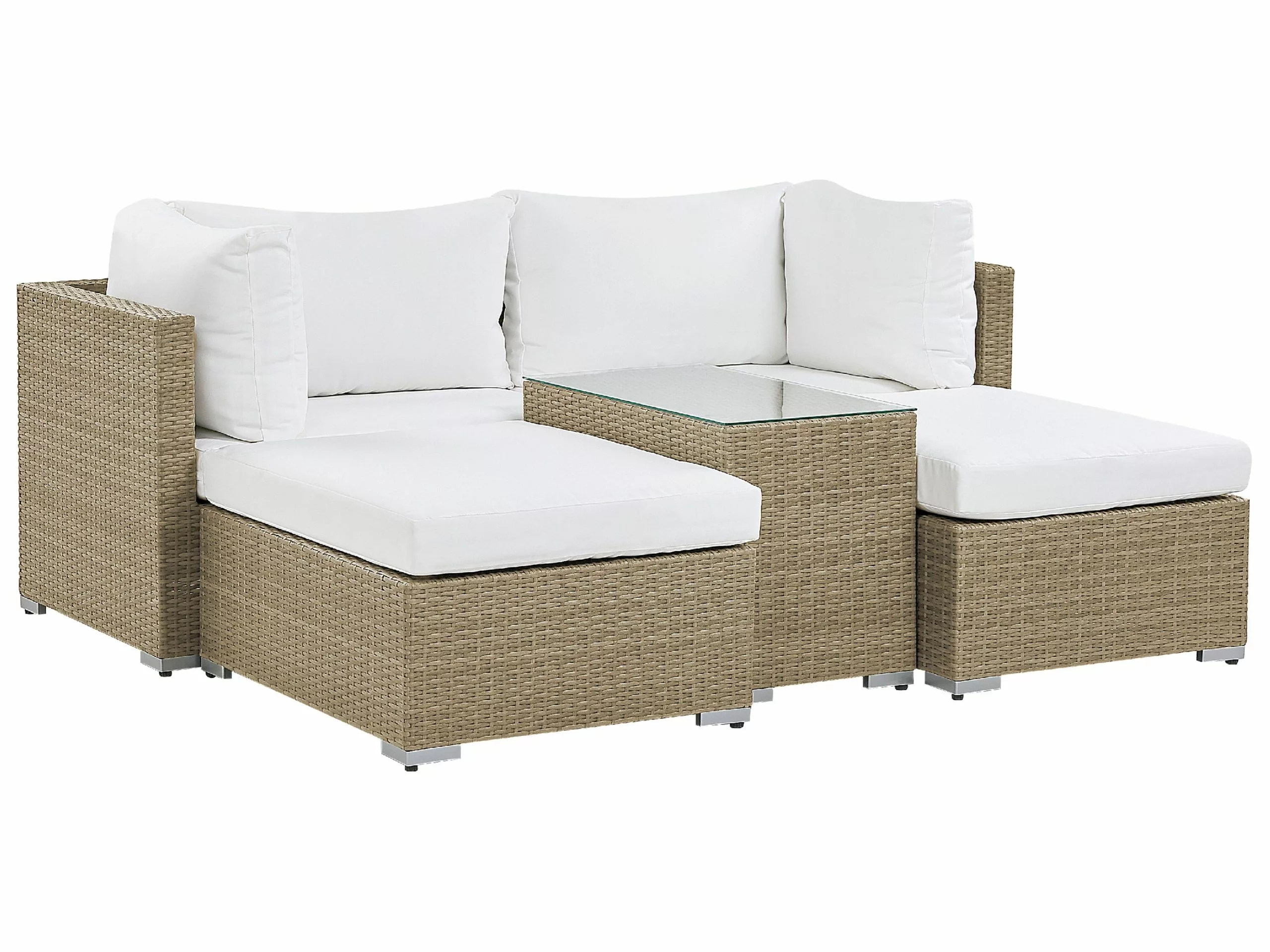 Beliani 2-istuttava Ulkosohvaryhmä Polyrottinki Ruskea NOTO - Image 9