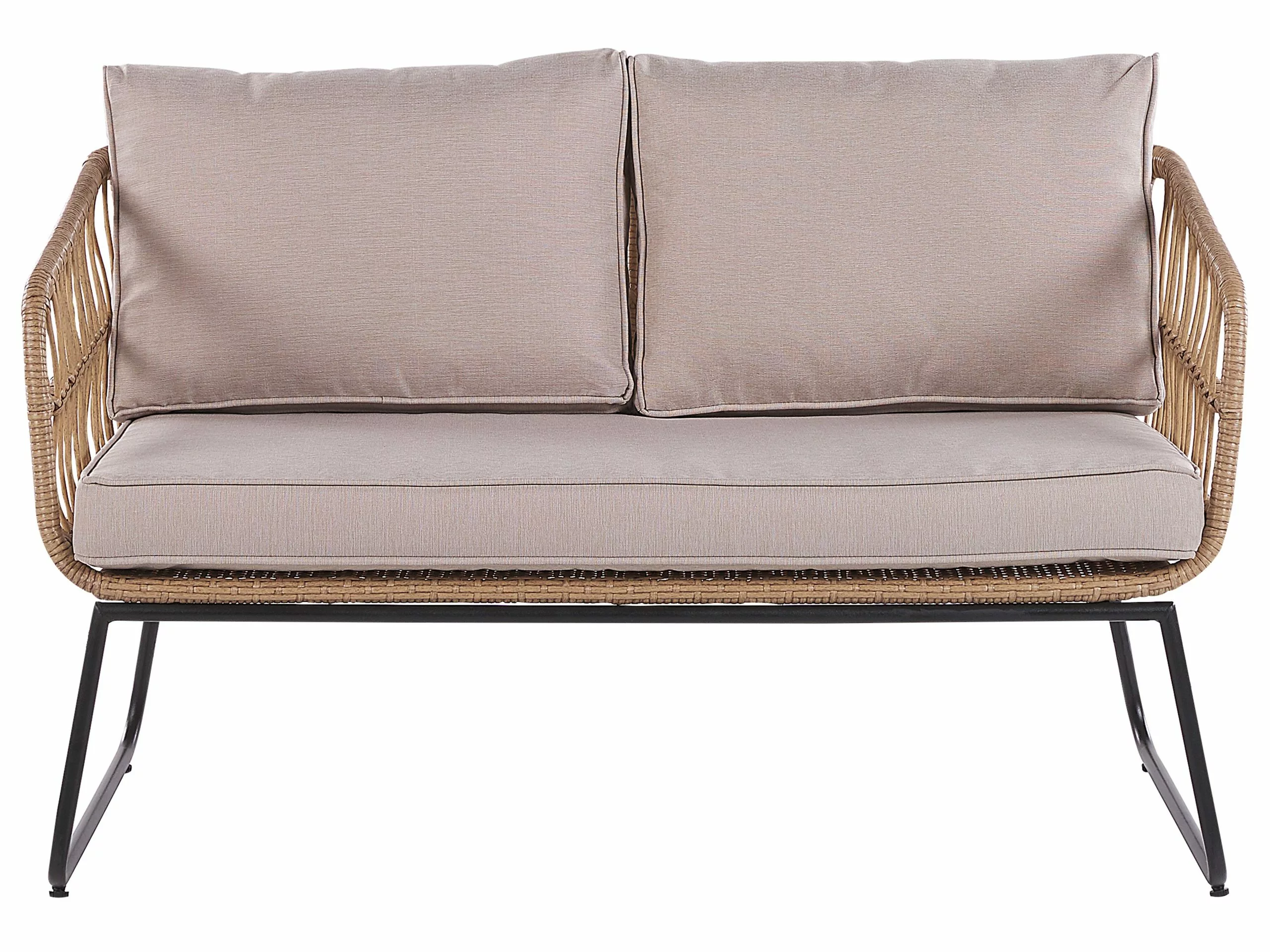 Beliani 4-istuttava Ulkosohvaryhmä Polyrottinki Beige RAVELLO 5 Beliani 4-istuttava Ulkosohvaryhmä Polyrottinki Beige RAVELLO - Image 5