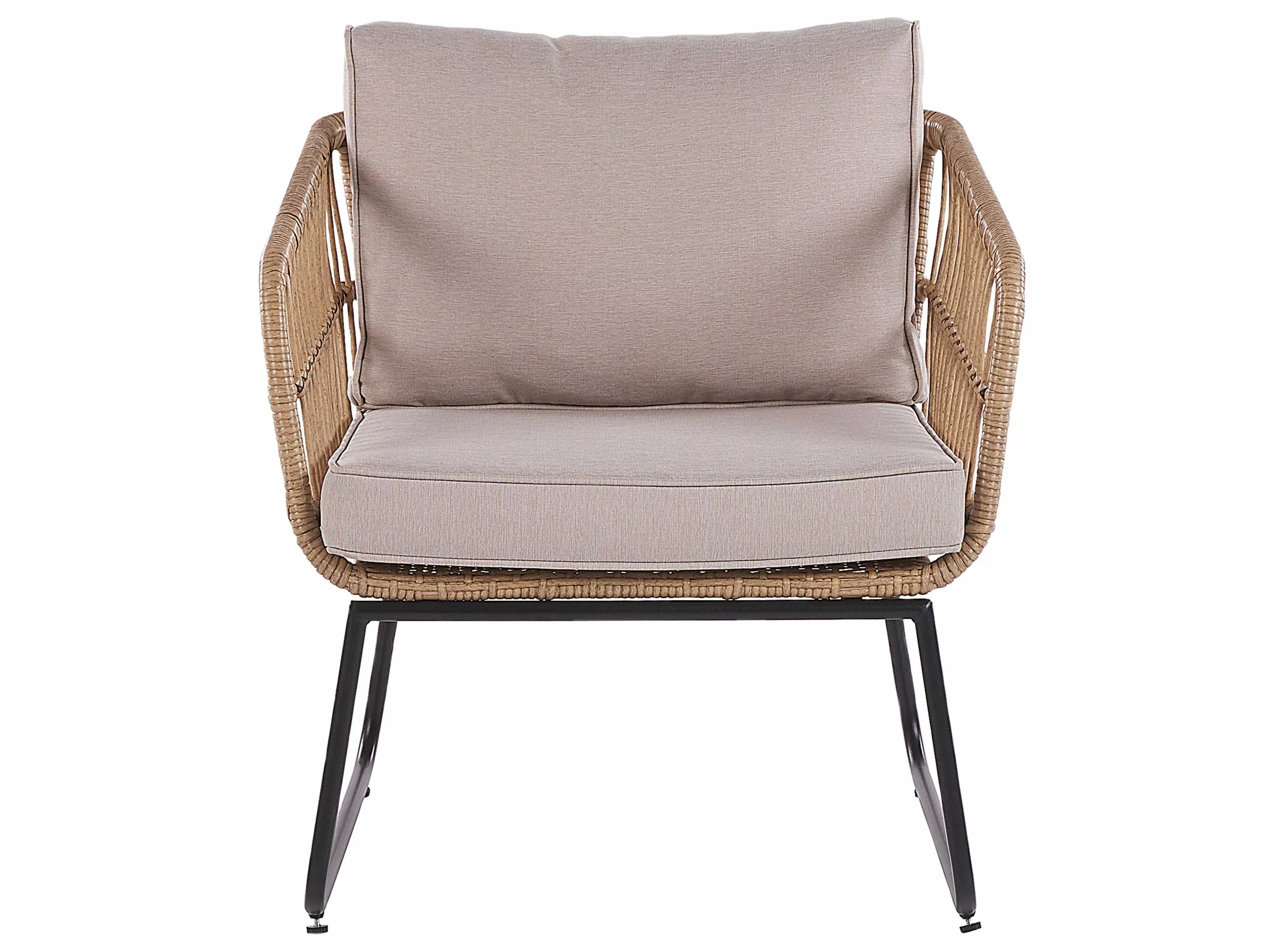 Beliani 4-istuttava Ulkosohvaryhmä Polyrottinki Beige RAVELLO 8 Beliani 4-istuttava Ulkosohvaryhmä Polyrottinki Beige RAVELLO - Image 8