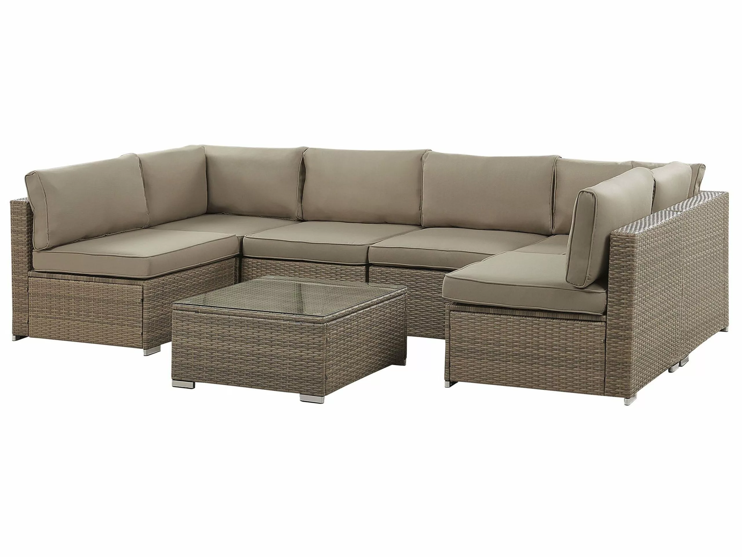 Beliani 6-istuttava Ulkosohvaryhmä Polyrottinki Ruskea BELVEDERE 4 Beliani 6-istuttava Ulkosohvaryhmä Polyrottinki Ruskea BELVEDERE - Image 4