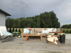 Beliani 4-istuttava Ulkosohvaryhmä Akasiapuu Oikeak. Ruskeanharmaa TIMOR -Ulkokalusteet shop undef src sa picid 777942 type whitesh image scaled