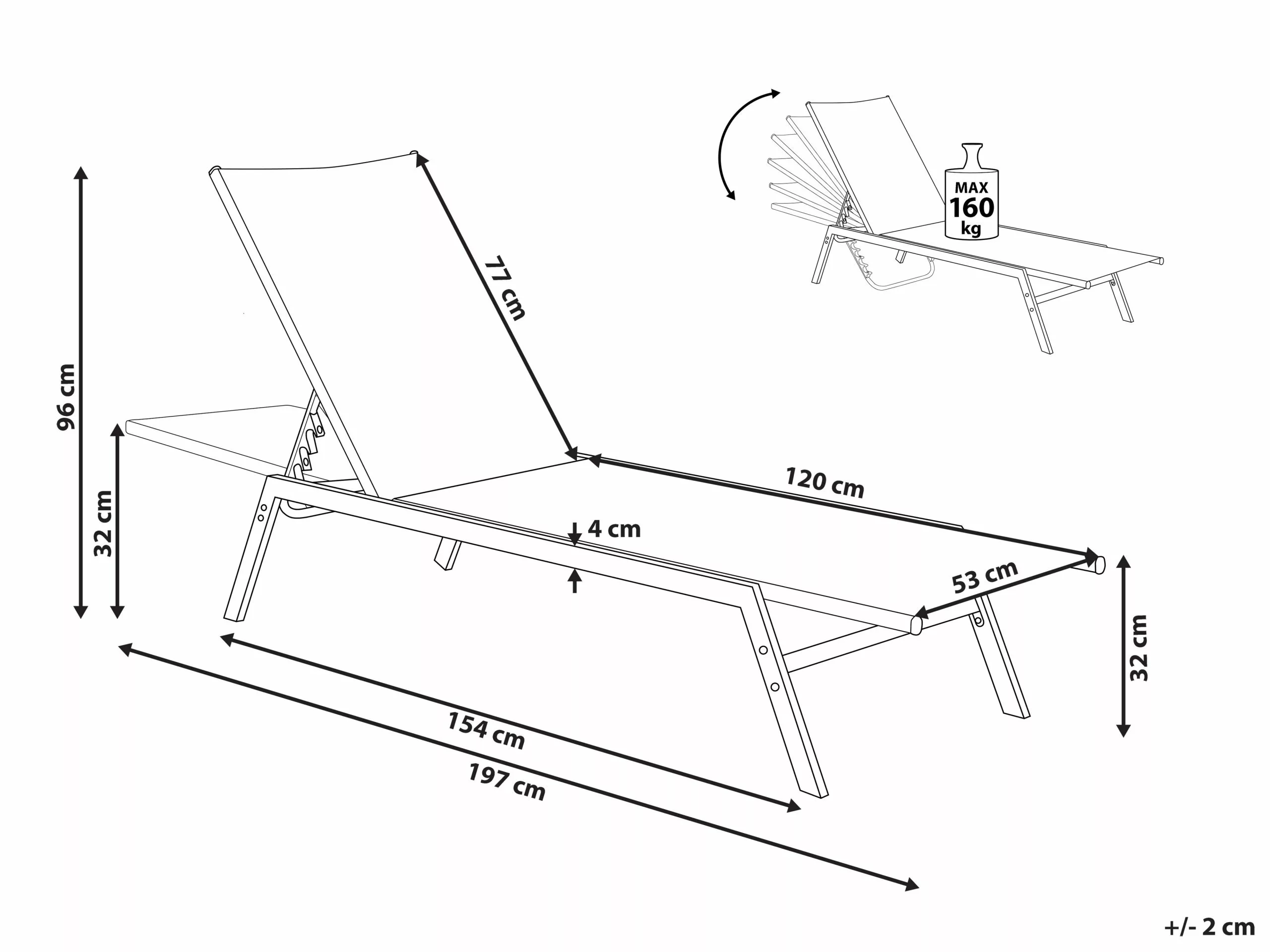 Beliani Aurinkotuoli Harmaa Teräs NOLI - Image 9