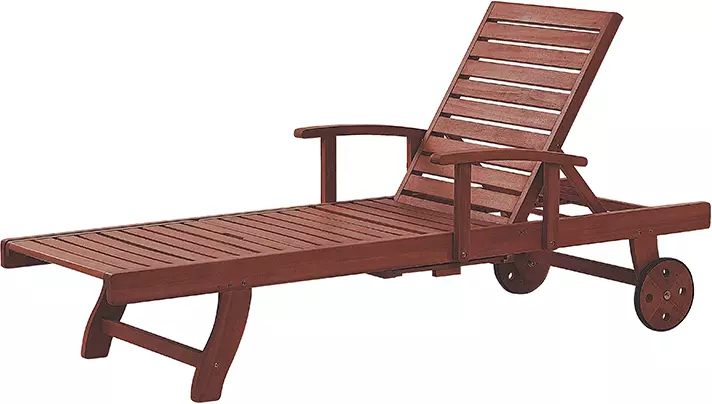 Beliani Puinen Aurinkotuoli Tummanpunaisella Pehmusteella TOSCANA - Image 3