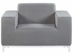 Beliani 5-istuttava Ulkosohvaryhmä Kangas Harmaa/valkoinen ROVIGO -Ulkokalusteet shop undef src sa picid 784932 type whitesh image scaled