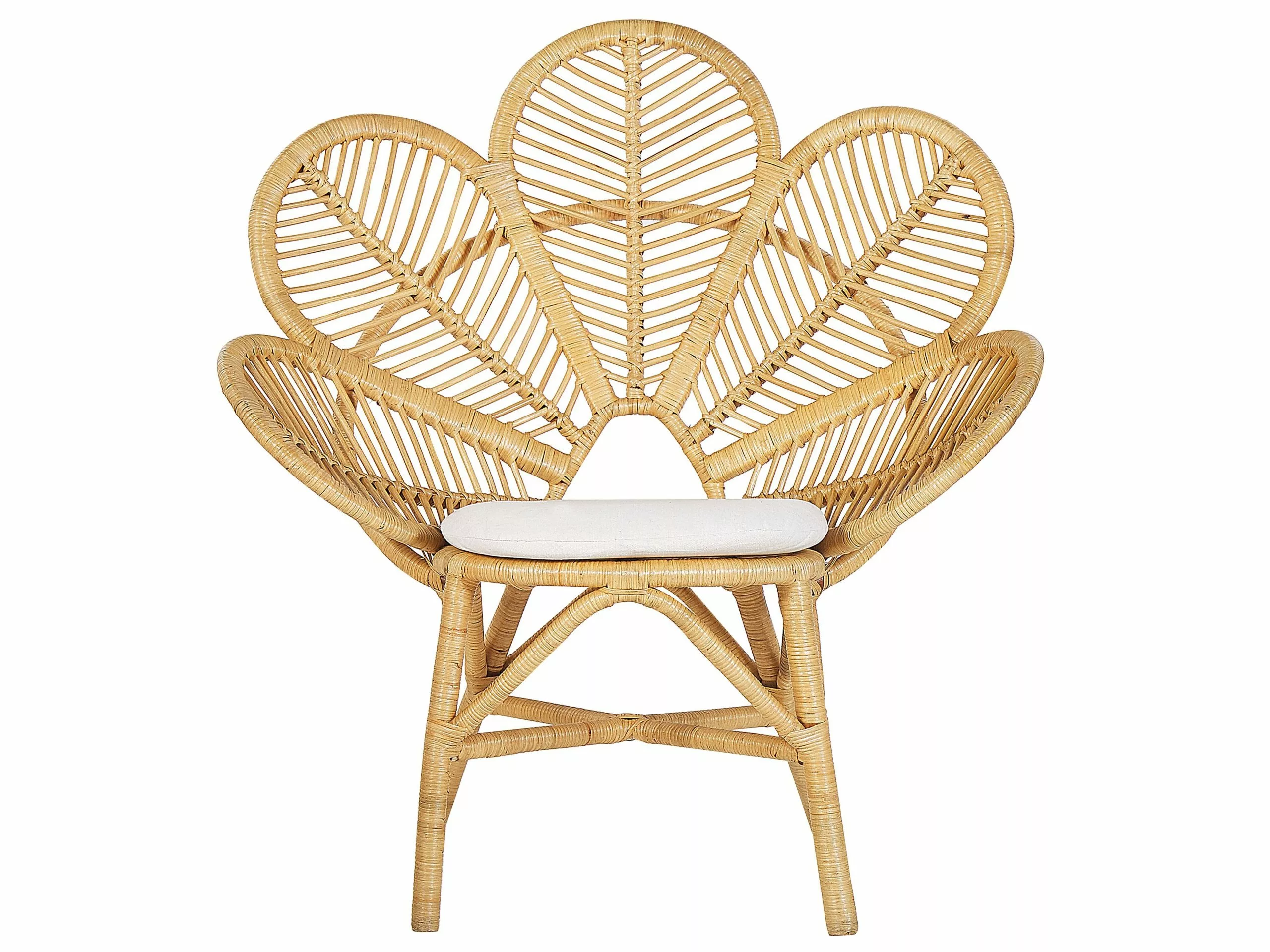 Beliani Riikinkukkotuoli Rottinki Luonnonväri 2 Kpl FLORENTINE - Image 5